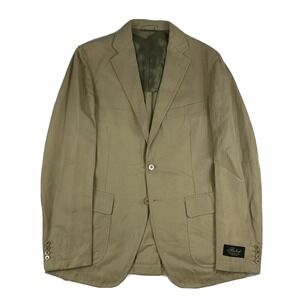 Belvest Tan Cotton Linen Mens Unstructured Blazer Size 40R NWT